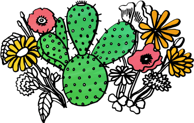 illustration-of-plants-including-flowers-and-cacti