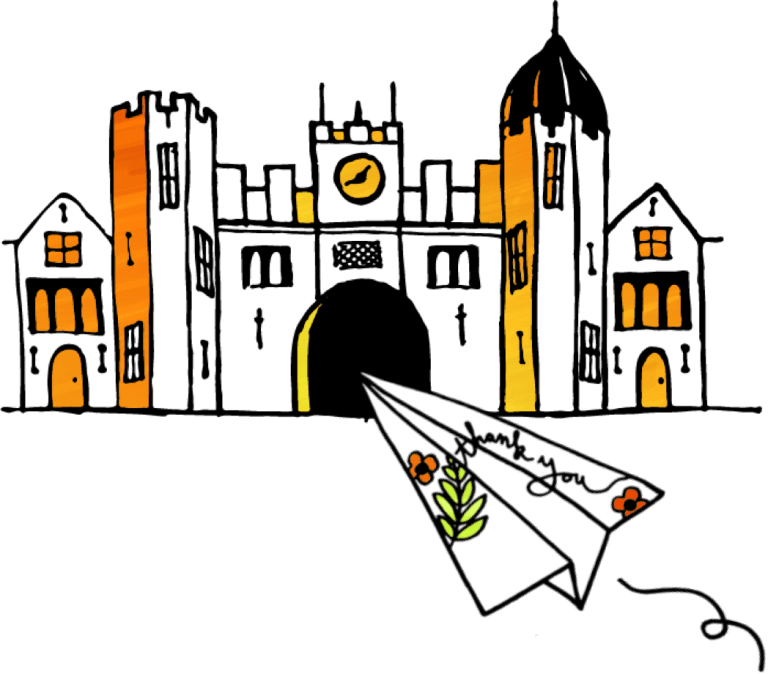 illustration-of-a-college-campus-with-a-thank-you-note-paper-airplane-flying-around-it