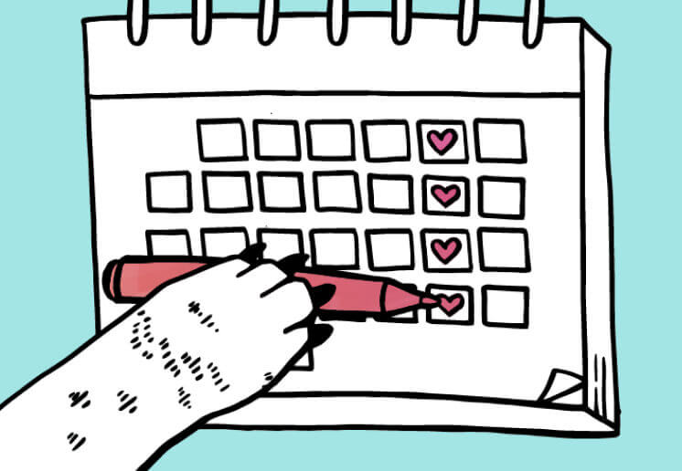 calendar-illustration-with-animal-hand-marking-off-days-on-the-calendar